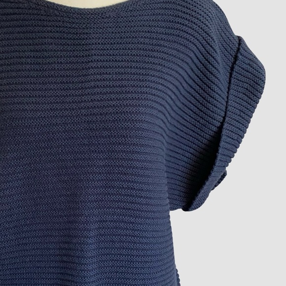 Lacoste Navy Cotton Wool Oversized Preppy Nautical Coastal Sweater-Sz-M - Picture 2 of 16